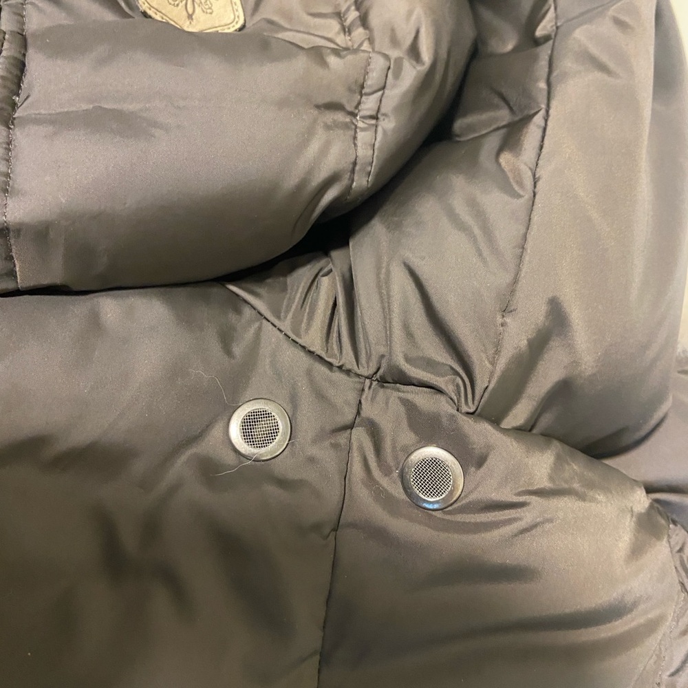 Mackage Black Down Parka Fur Hood Leather Trim - Picture 11 of 11